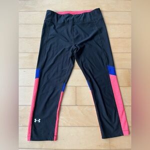 Under Armour Leggings in Black with Pink and Blue Highlights